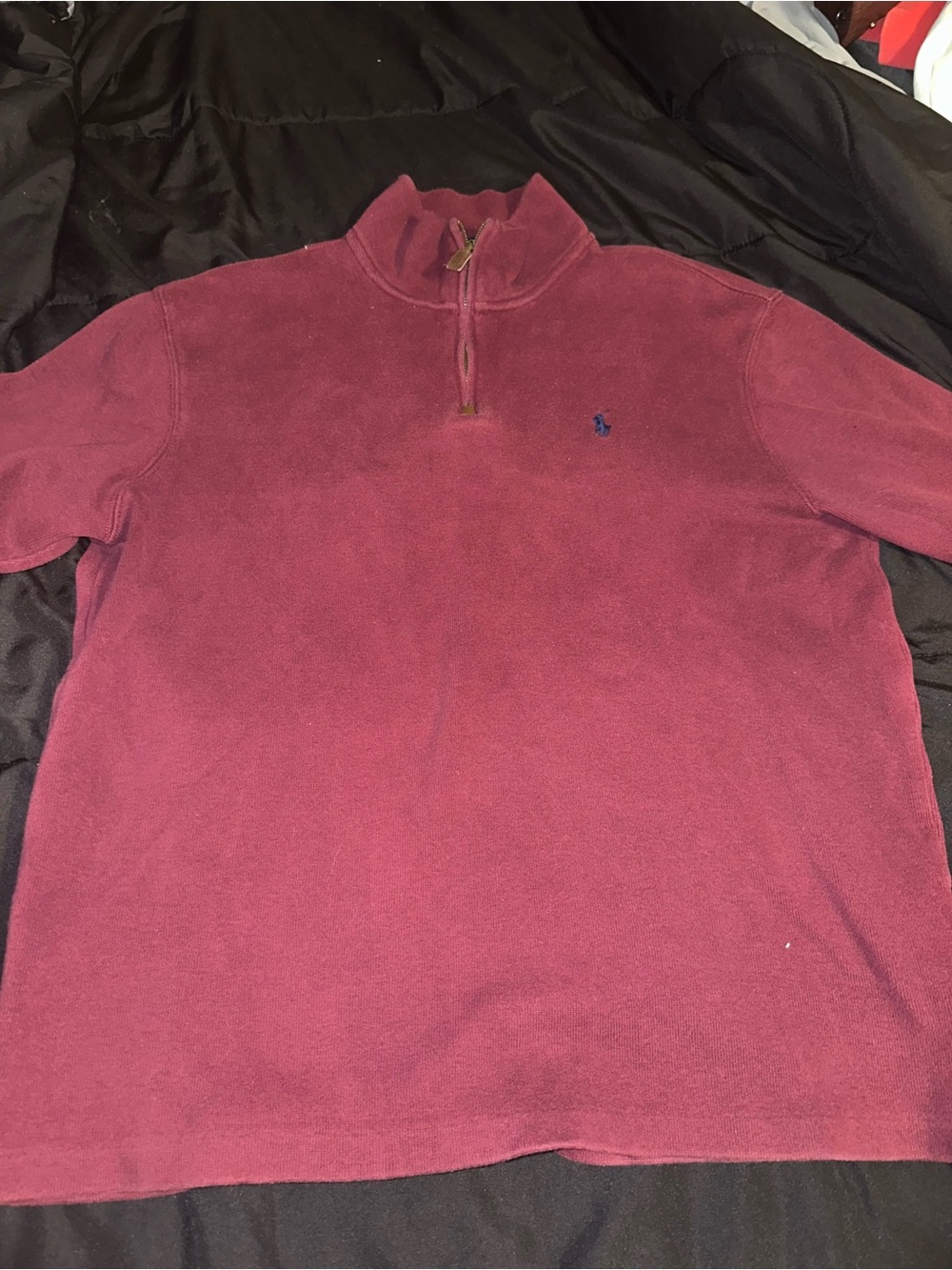 Ralph Lauren Men's Maroon Half-Zip Pullover Sweater